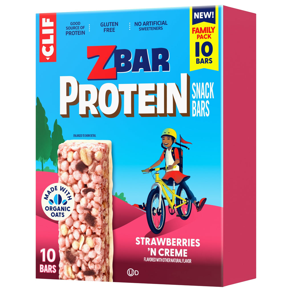 Protein Strawberries 'N Creme Crispy Snack Bars, Gluten Free Protein Bars W3