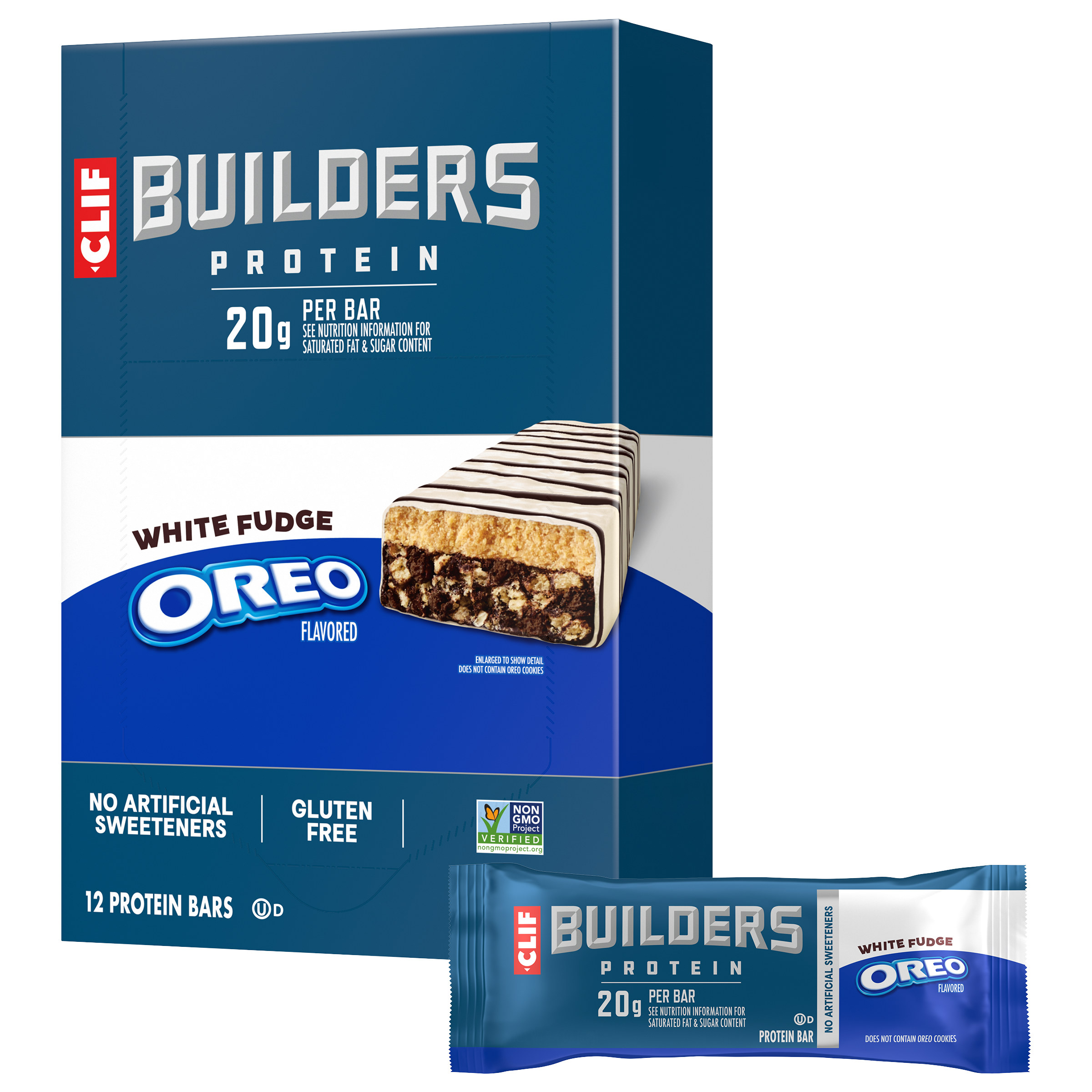 CLIF White Fudge OREO-Flavored Plant Based Protein Bars X5