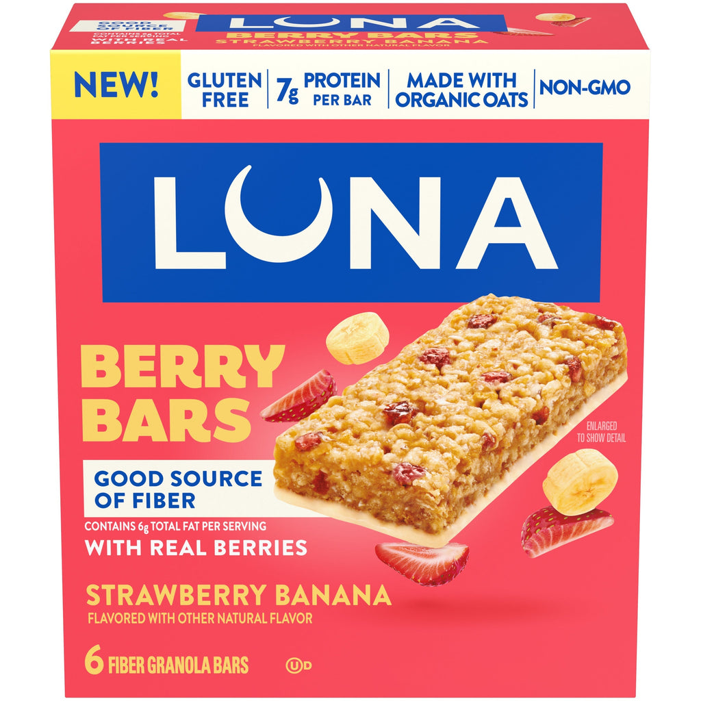 Berry Bars Strawberry Banana Flavor Gluten Free Snack Bars, Non-GMO Protein Bars Z9