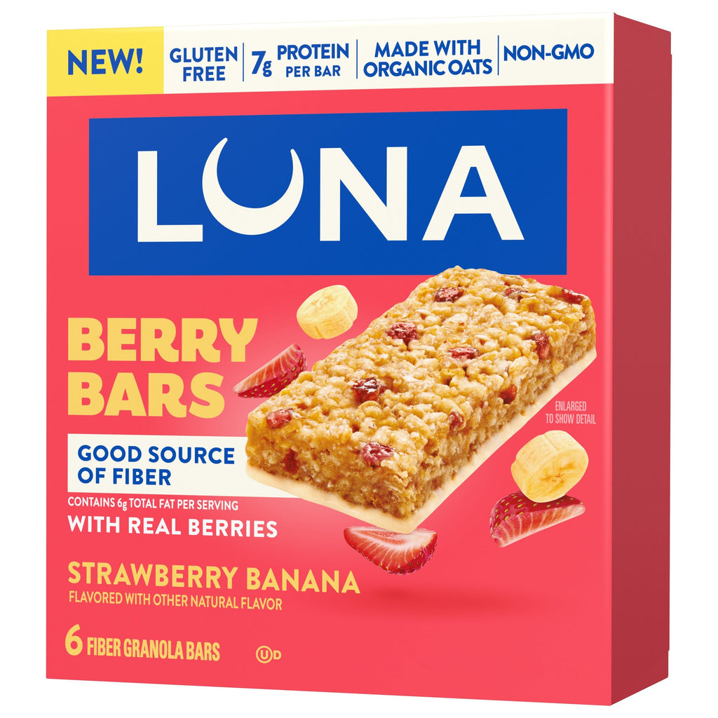 Berry Bars Strawberry Banana Flavor Gluten Free Snack Bars, Non-GMO Protein Bars Z9