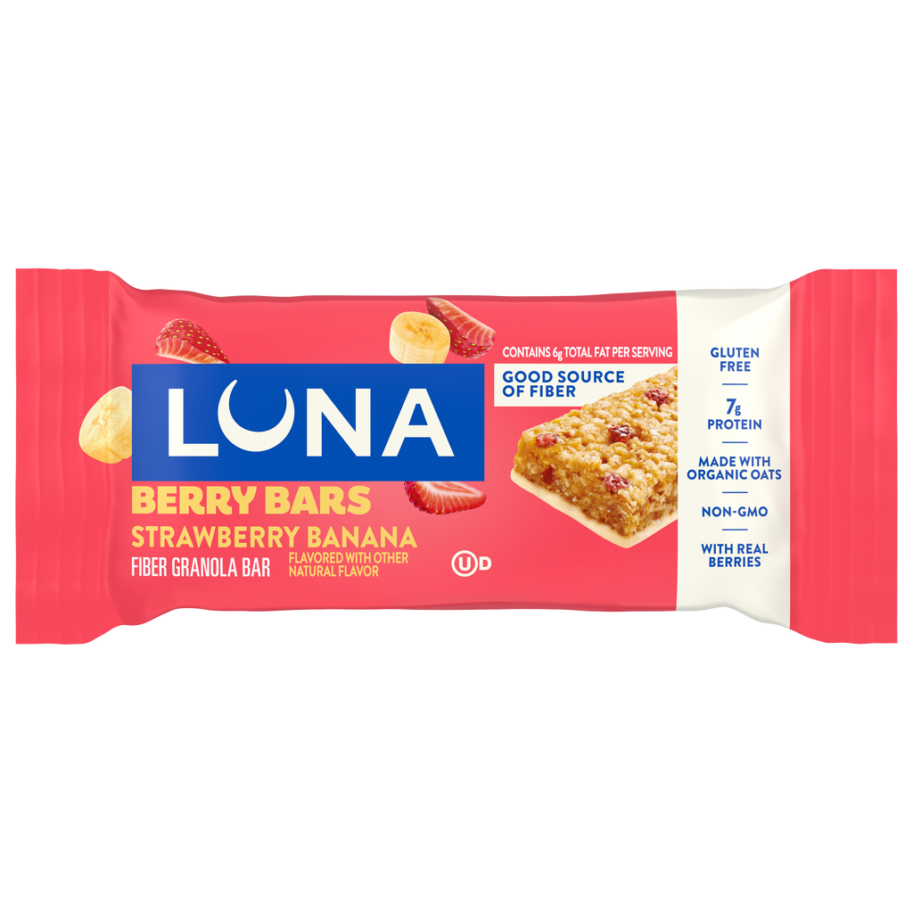 Berry Bars Strawberry Banana Flavor Gluten Free Snack Bars, Non-GMO Protein Bars Z9