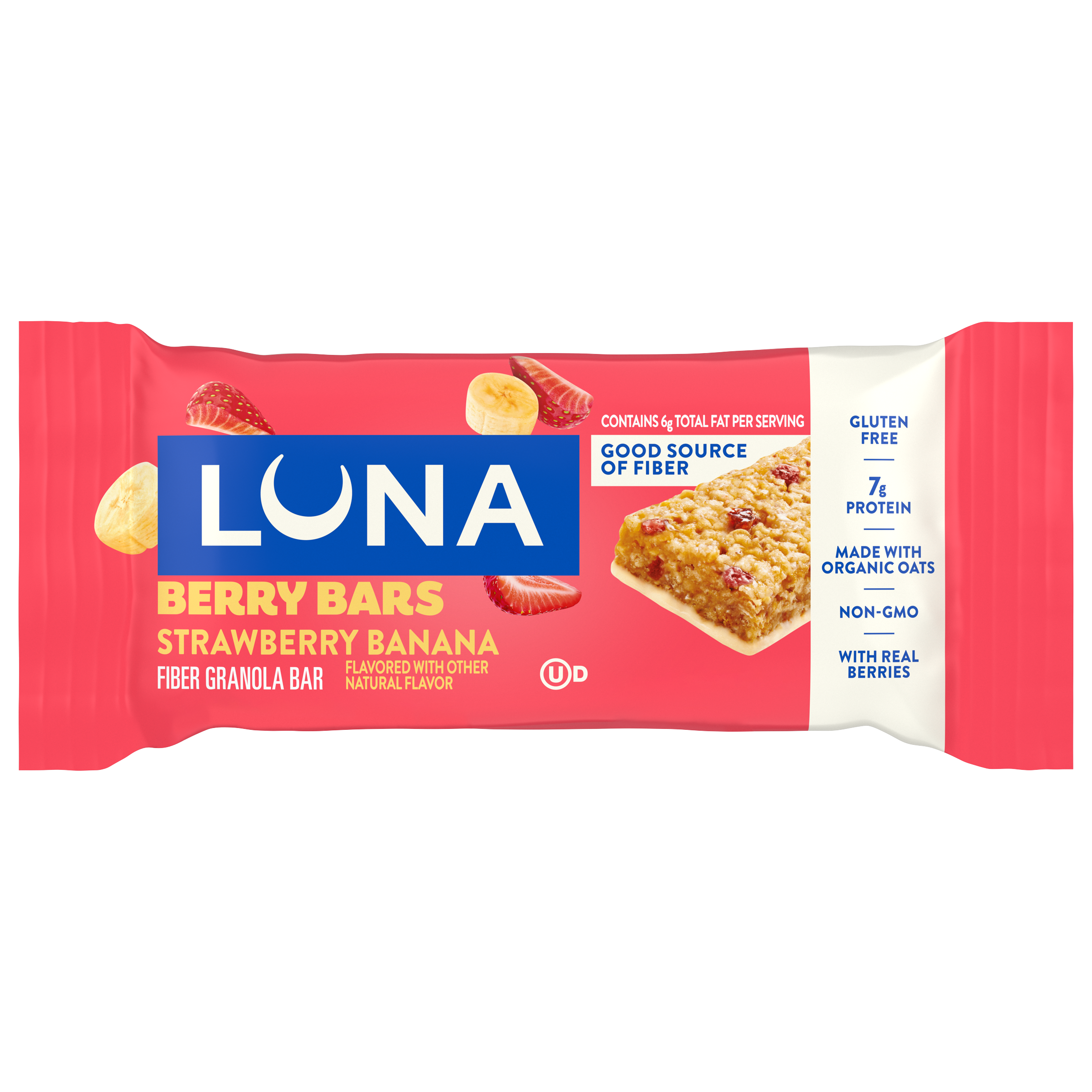 Berry Bars Strawberry Banana Flavor Gluten Free Snack Bars, Non-GMO Protein Bars Z9