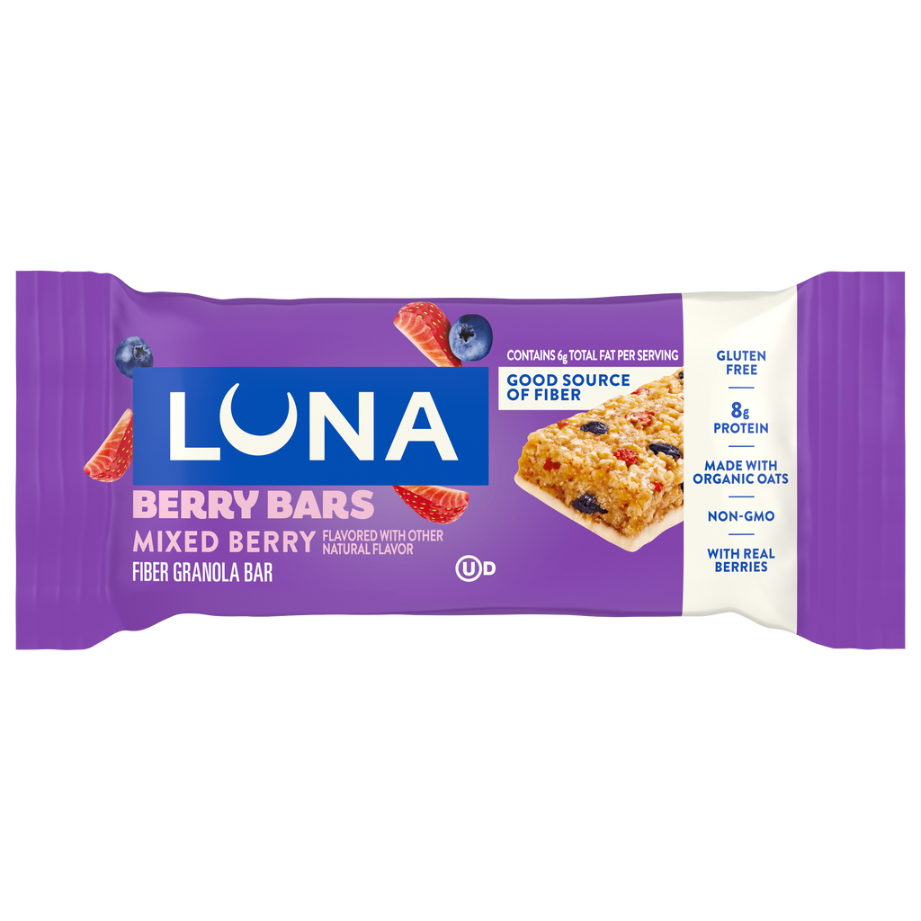 Berry Bars Mixed Berry Flavor Gluten Free Snack Bars, Non-GMO Protein Bars I9