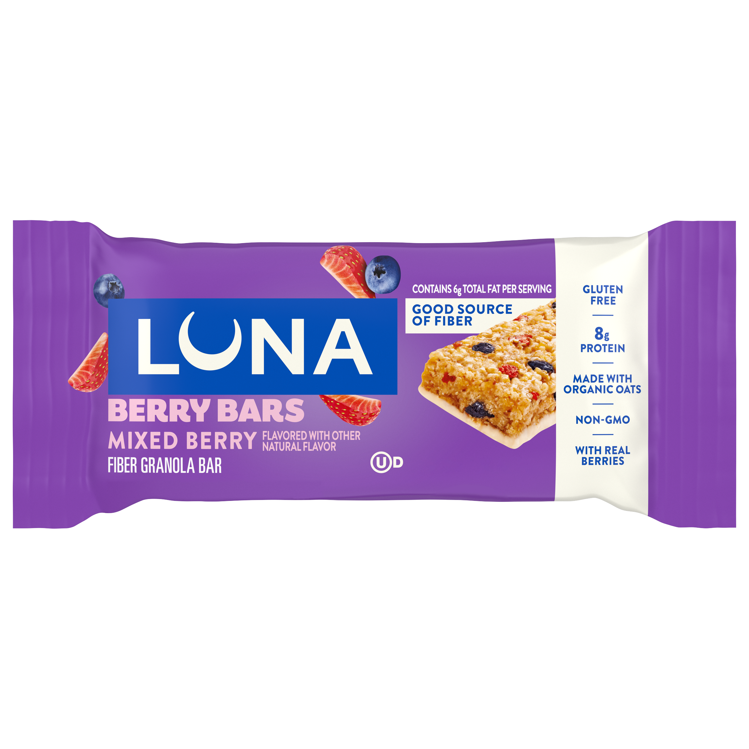 Berry Bars Mixed Berry Flavor Gluten Free Snack Bars, Non-GMO Protein Bars I9