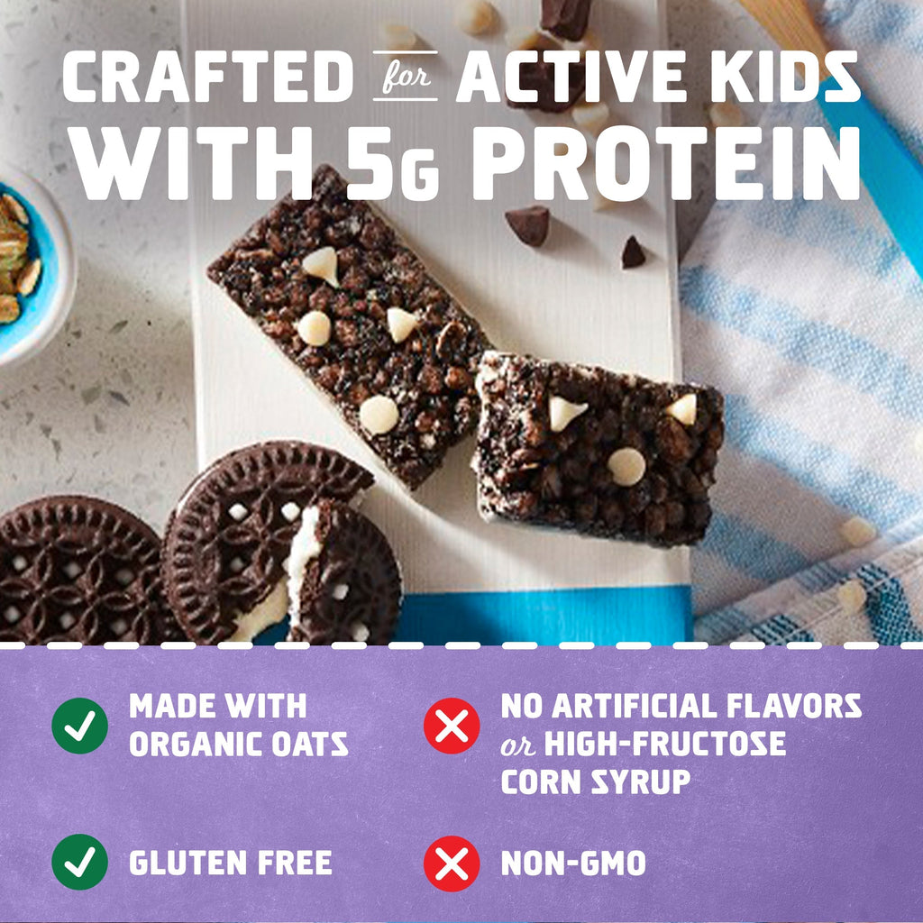 Protein Cookies 'N Creme Crispy Snack Bars, Gluten Free Protein Bars E4
