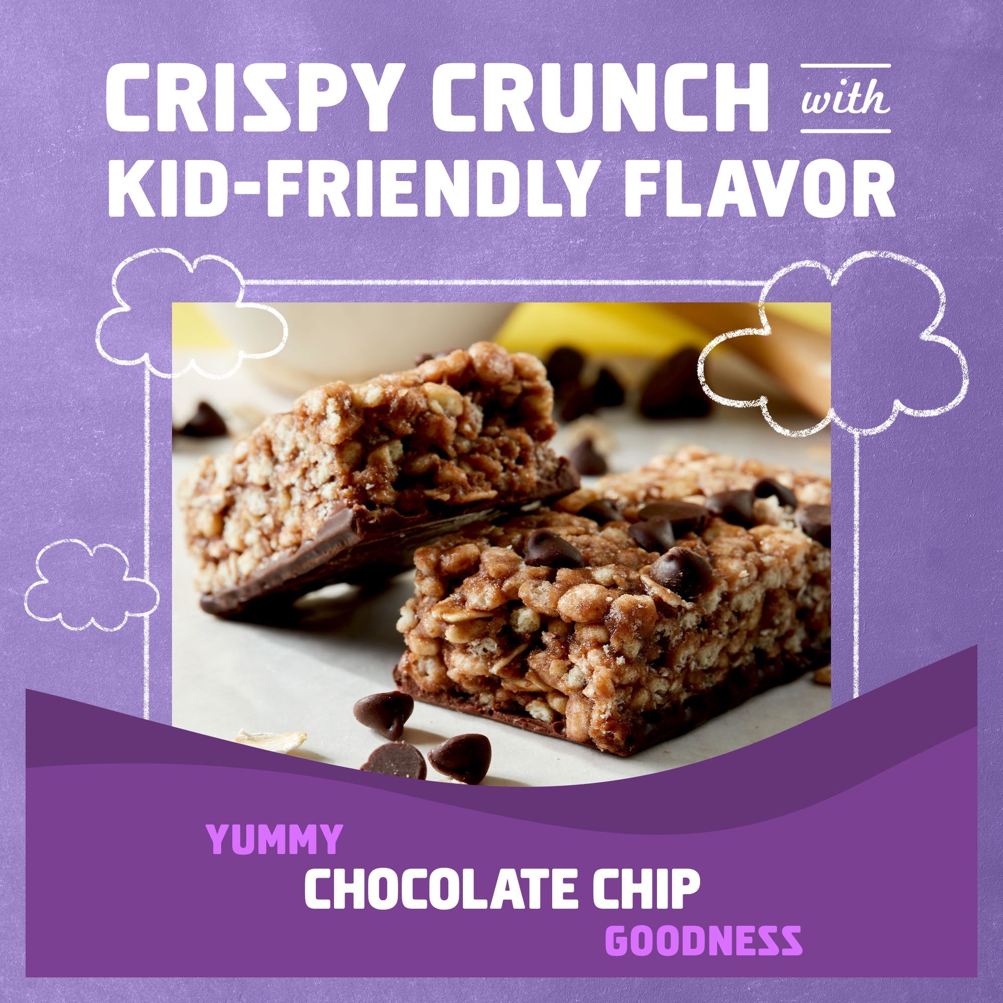 Protein Chocolate Chip Crispy Snack Bars, Gluten Free Protein Bars X3