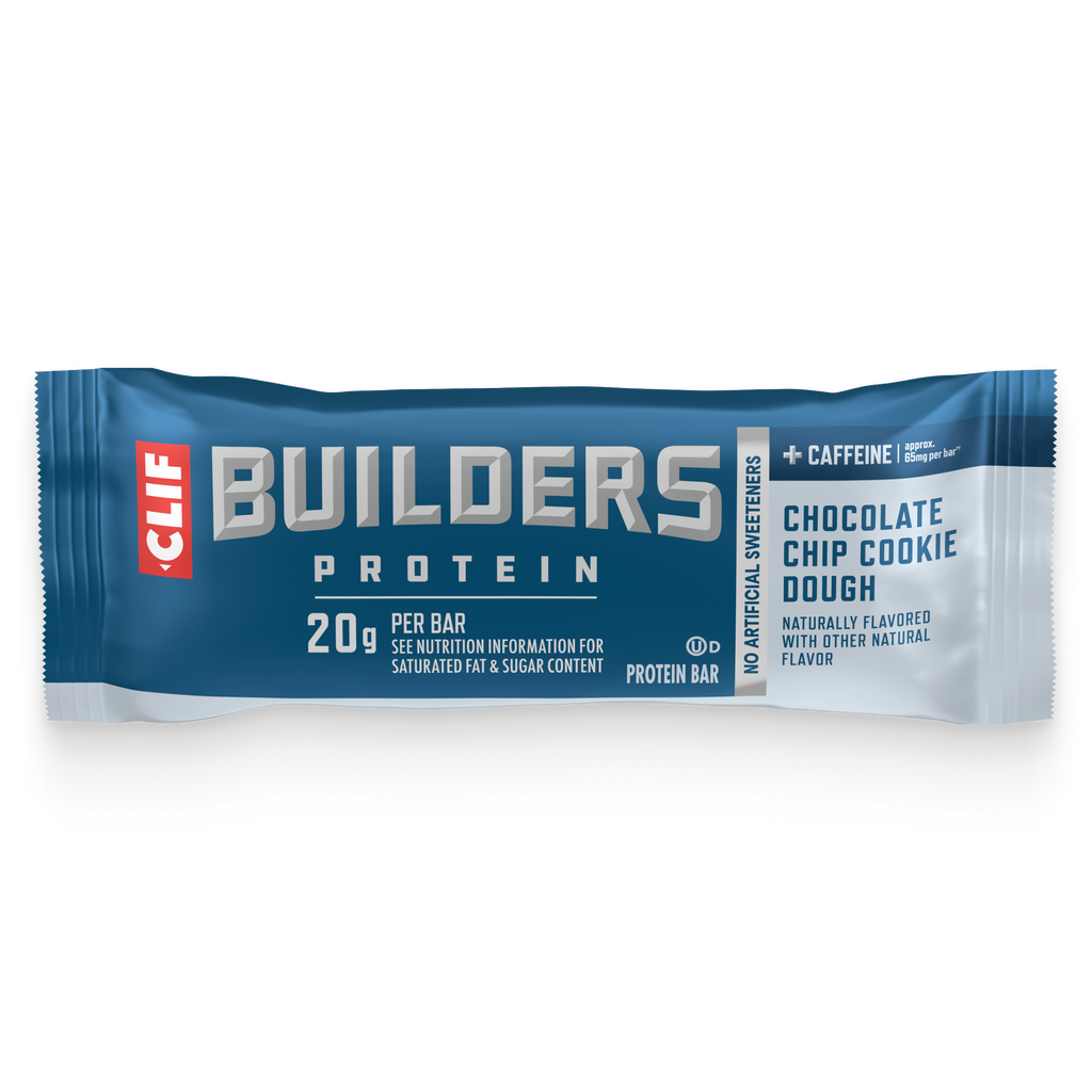 CLIF + Caffeine Chocolate Chip Cookie Dough Flavor Plant Based Protein Bars B5