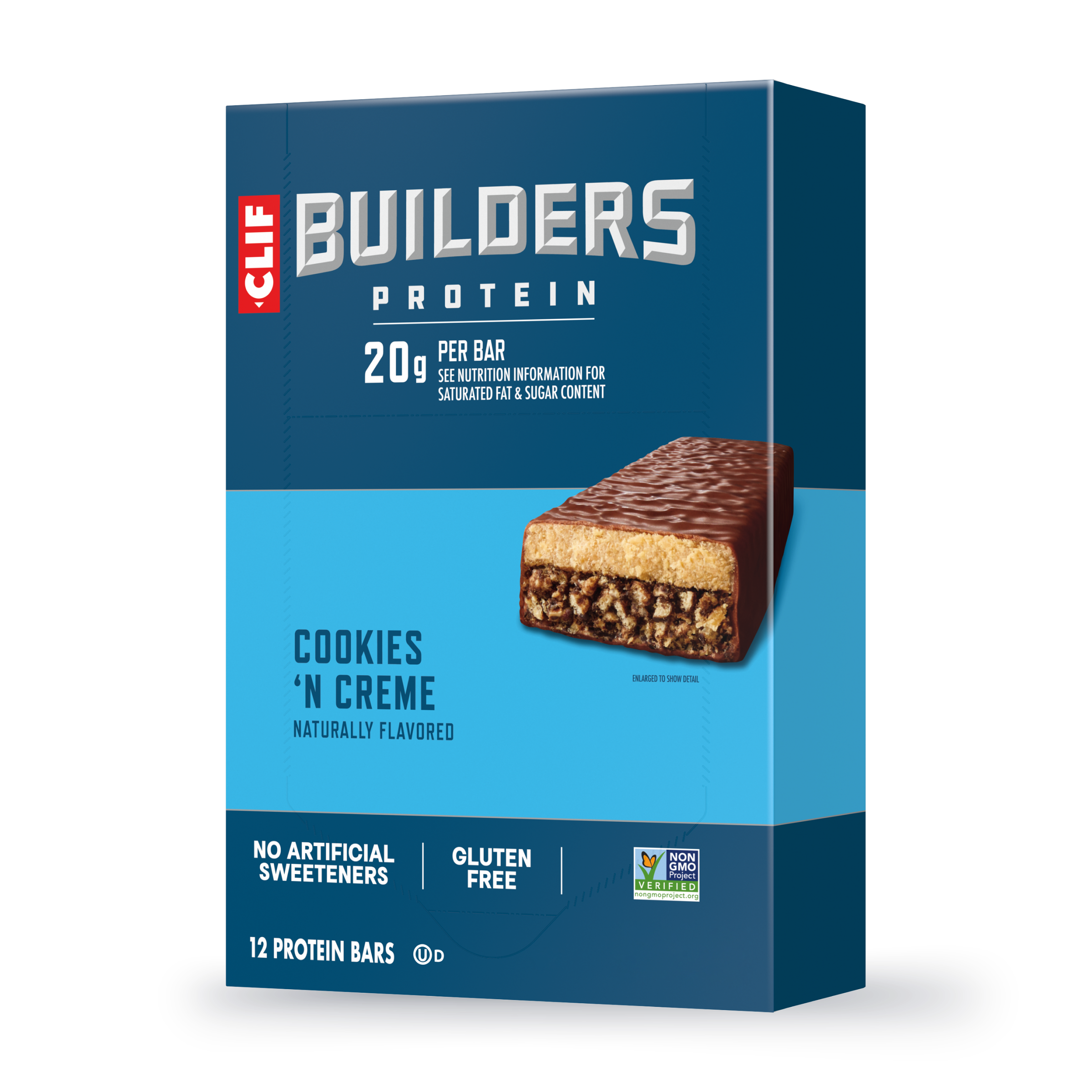 CLIF Cookies 'N Creme Flavor Plant Based Protein Bars A0