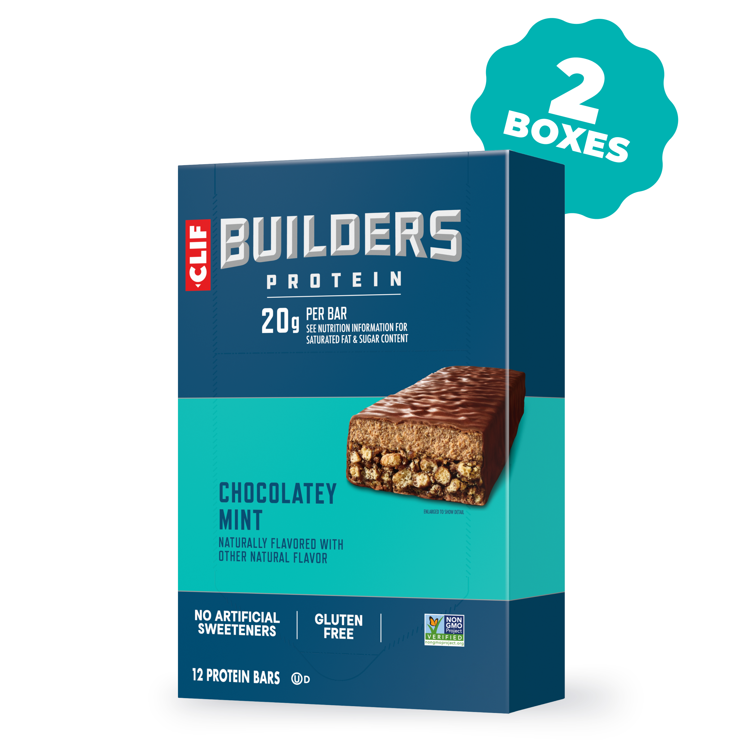 CLIF Chocolatey Mint Plant Based Protein Bars, 24 Bars X0