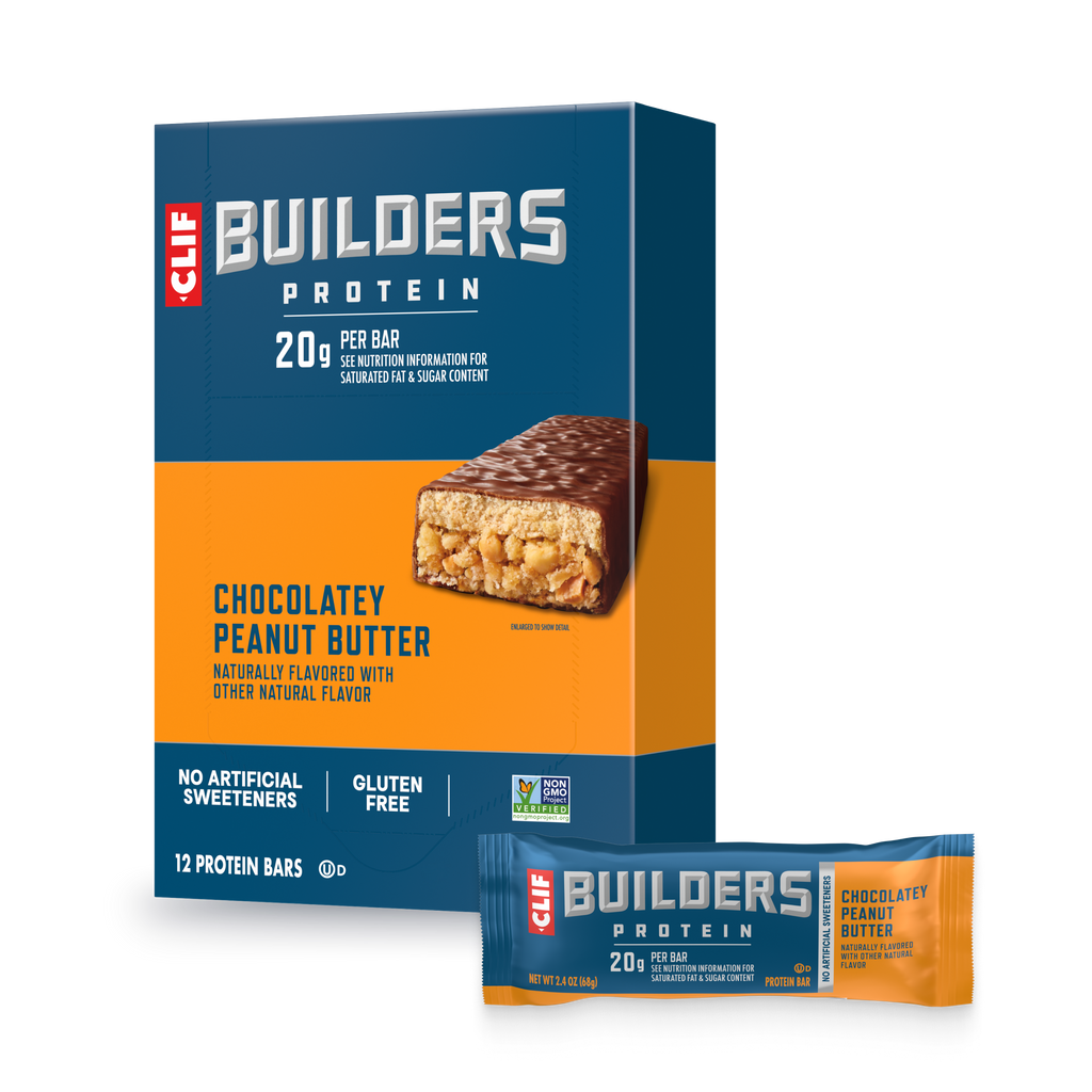 CLIF Chocolatey Peanut Butter Plant Based Protein Bars X4