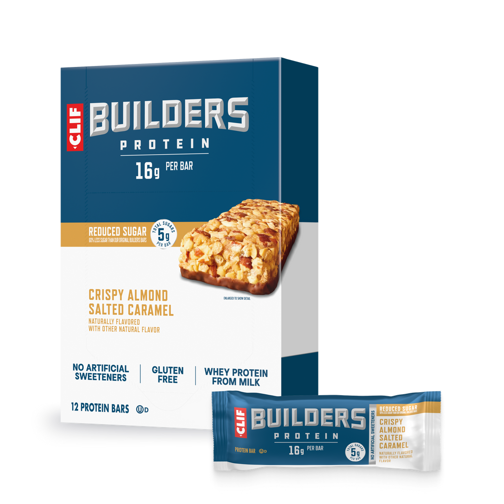 CLIF Crispy Almond Salted Caramel Protein Bar, Reduced Sugar F3