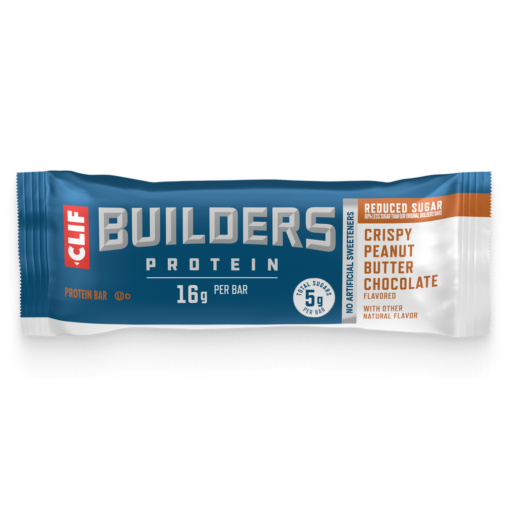 CLIF Crispy Peanut Butter Chocolate Flavored Protein Bar, Reduced Sugar E1