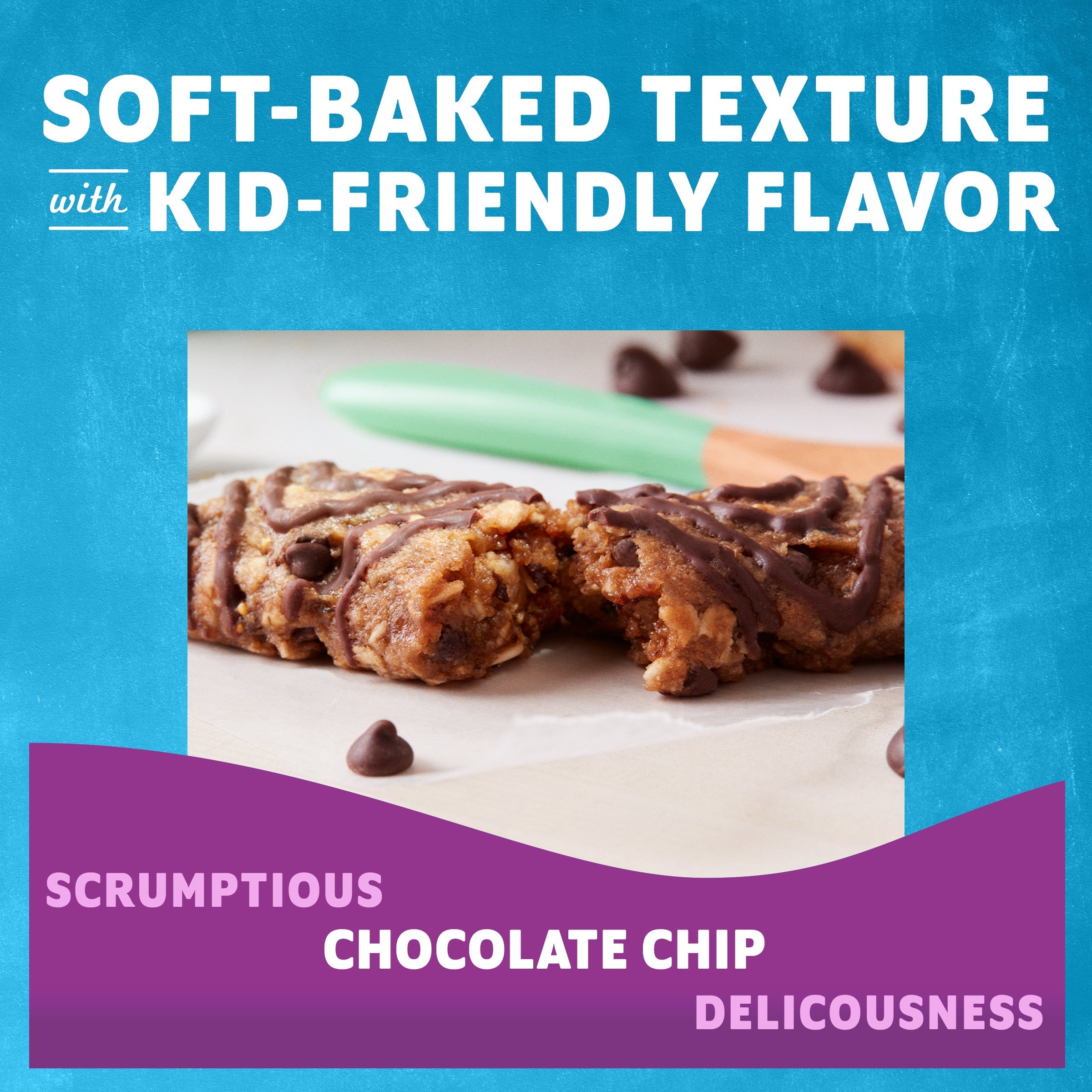 Chocolate Chip Soft-Baked Energy Snack Bars, Organic Granola Bars N0