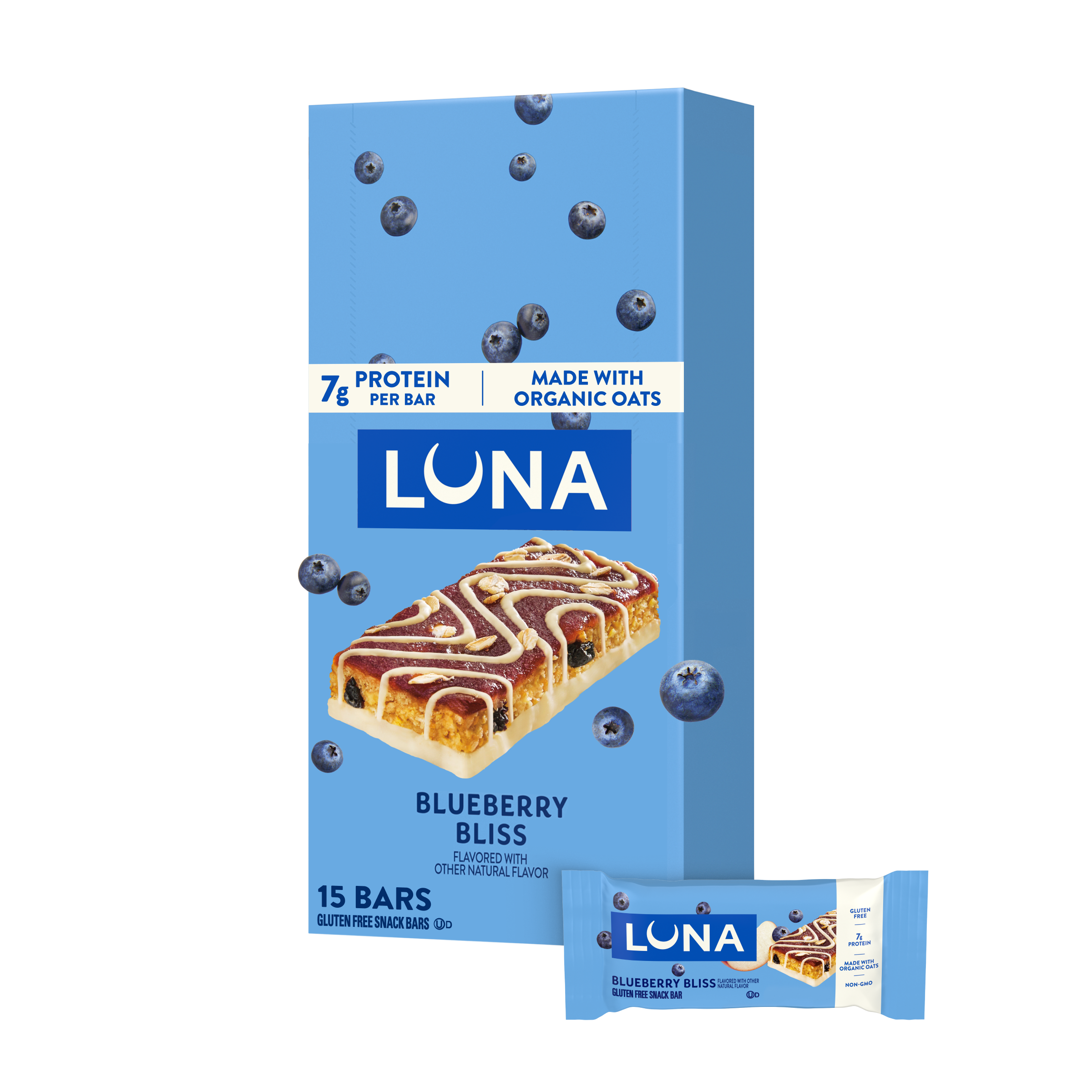 Bar Blueberry Bliss Flavor Gluten Free Snack Bars, Non-GMO Protein Bars K5