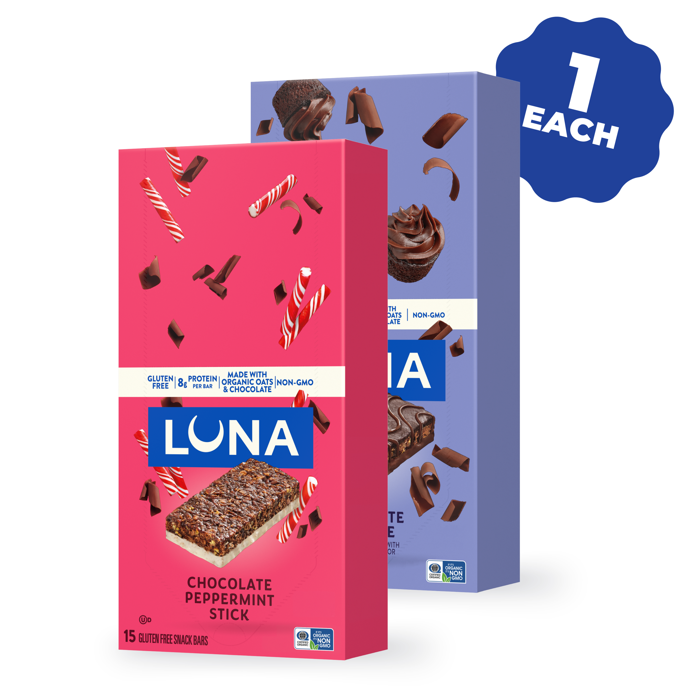 Bar Chocolate Cupcake Flavor & Chocolate Peppermint Stick Flavor Variety Pack, 30 Bars J1