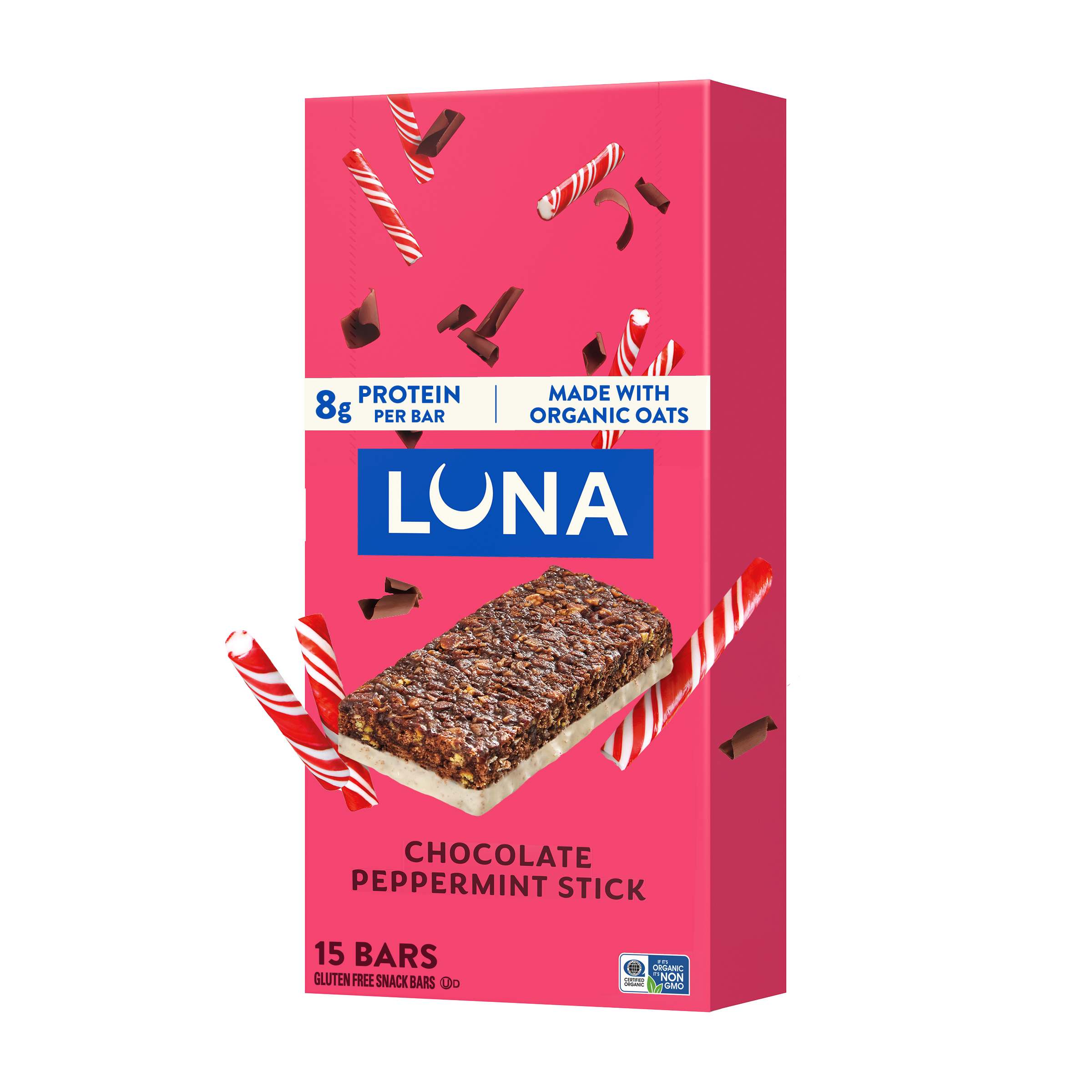 Bar Chocolate Peppermint Stick Flavor Gluten Free Snack Bars, Non-GMO Protein Bars H3