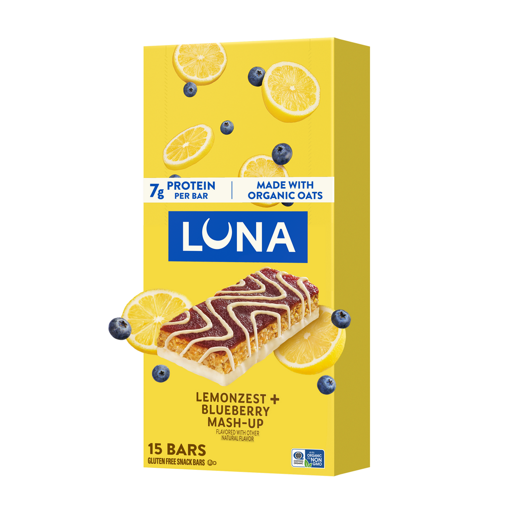 Bar Mash-Ups LemonZest + Blueberry Flavor Gluten Free Snack Bars, Non-GMO Protein Bars U6