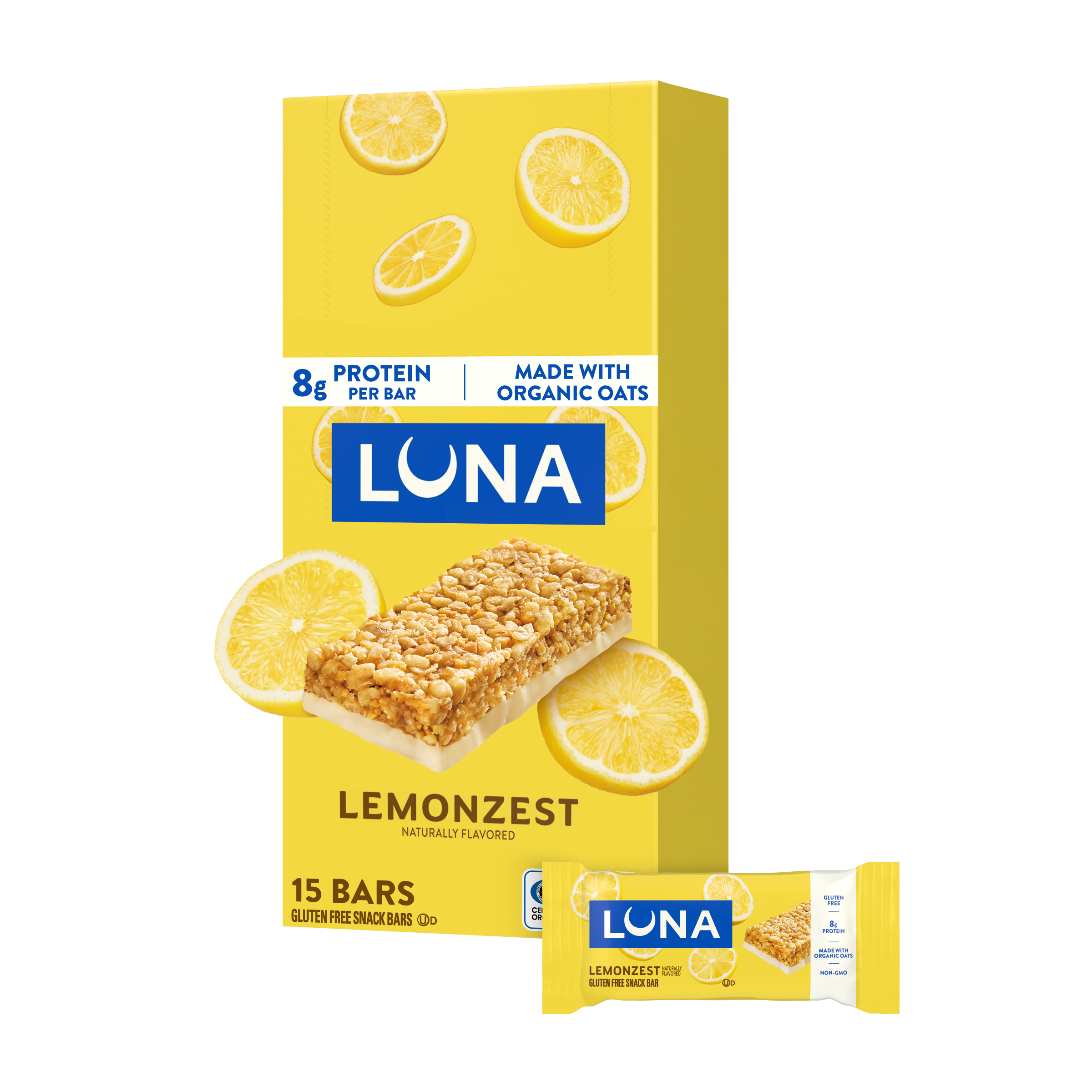 Bar LemonZest Flavor Gluten Free Snack Bars, Non-GMO Protein Bars T0