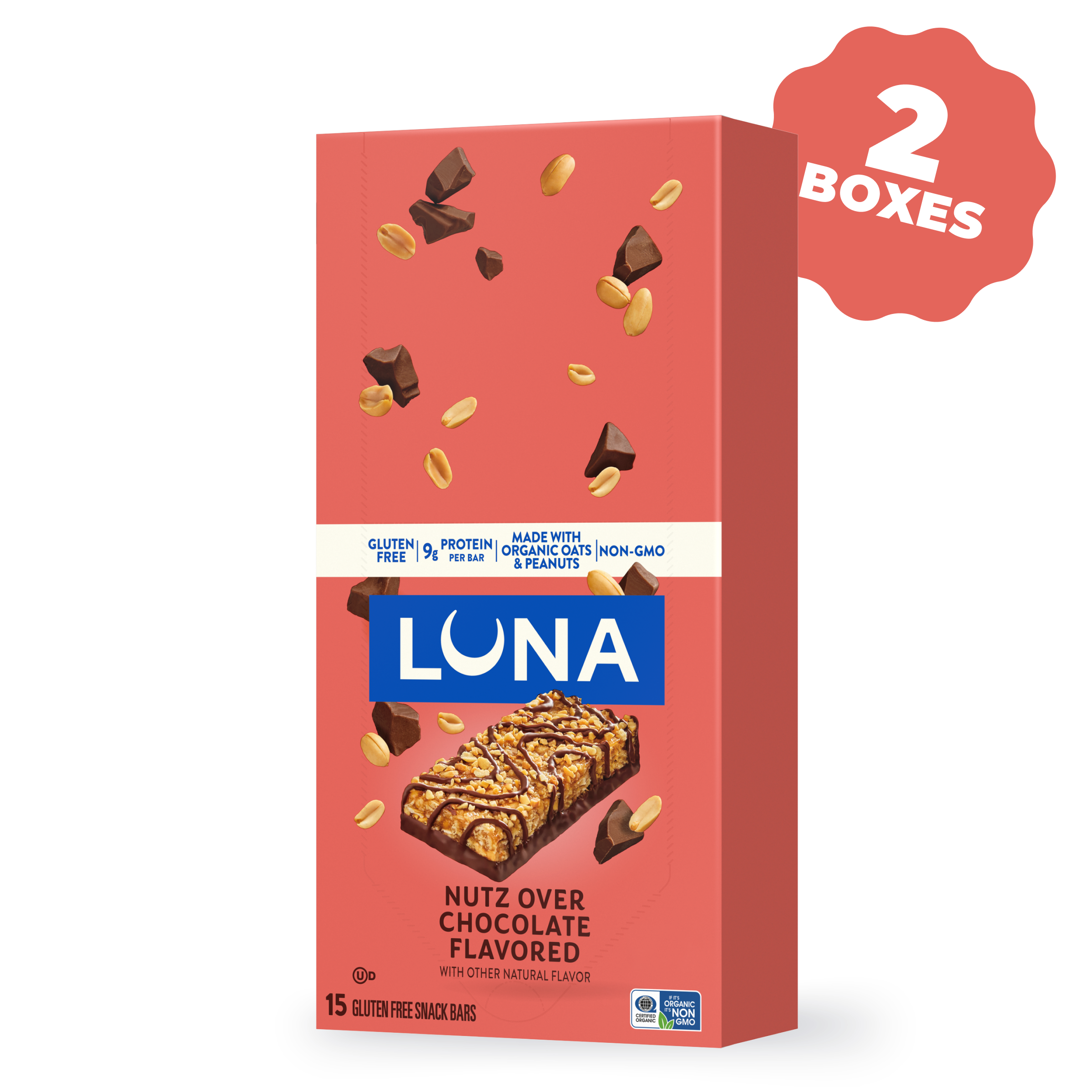 Bar Nutz Over Chocolate Flavor Gluten Free Snack Bars, 30 Bars H0