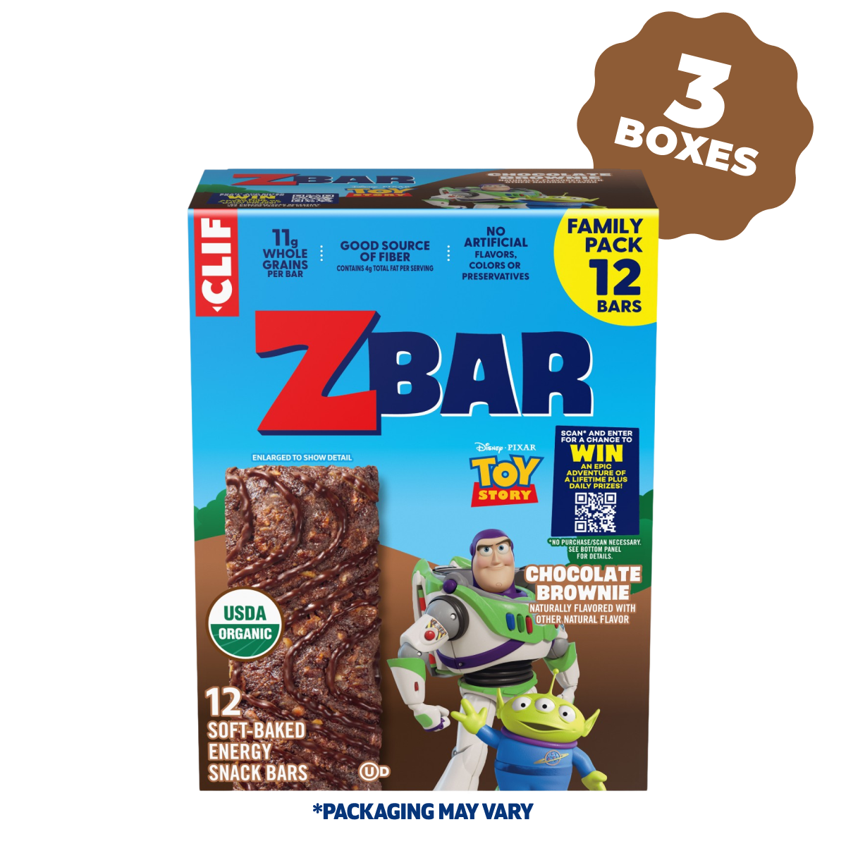 Chocolate Brownie Soft-Baked Energy Snack Bars, Organic Granola Bars Multi-Pack, 36 Bars W2