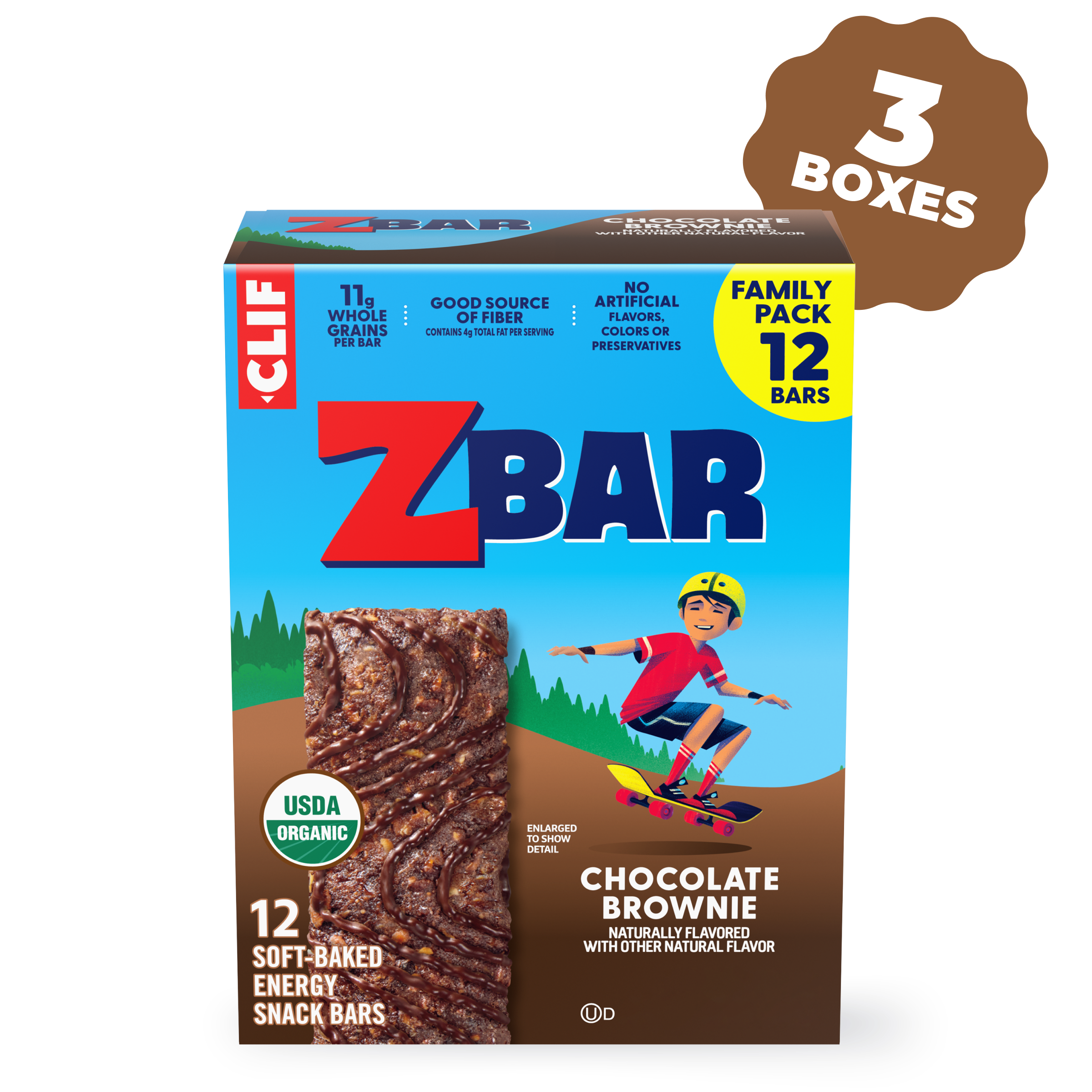 Chocolate Brownie Soft-Baked Energy Snack Bars, Organic Granola Bars G7