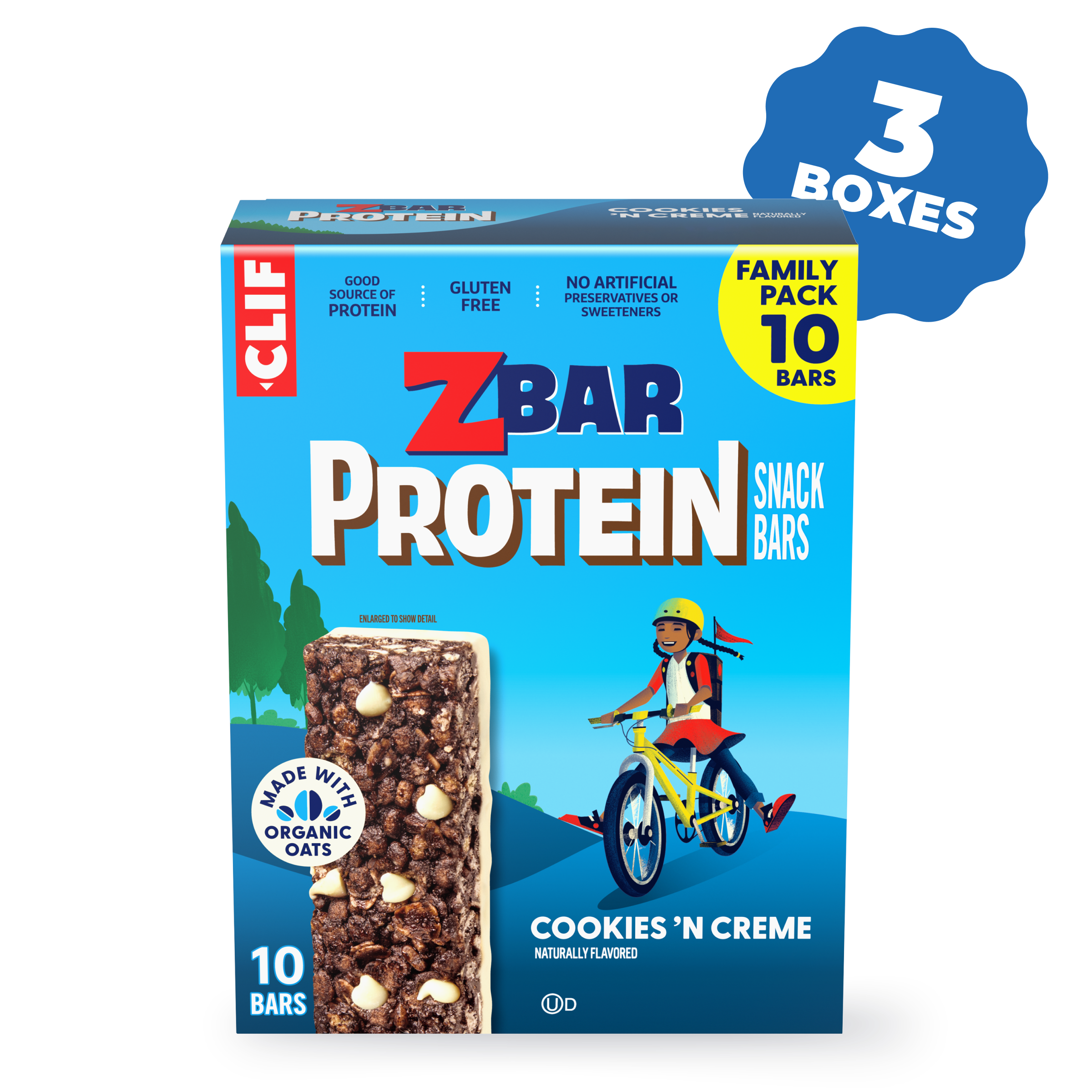 Protein Cookies 'N Creme Crispy Snack Bars, Gluten Free Protein Bars, 30 Bars O6