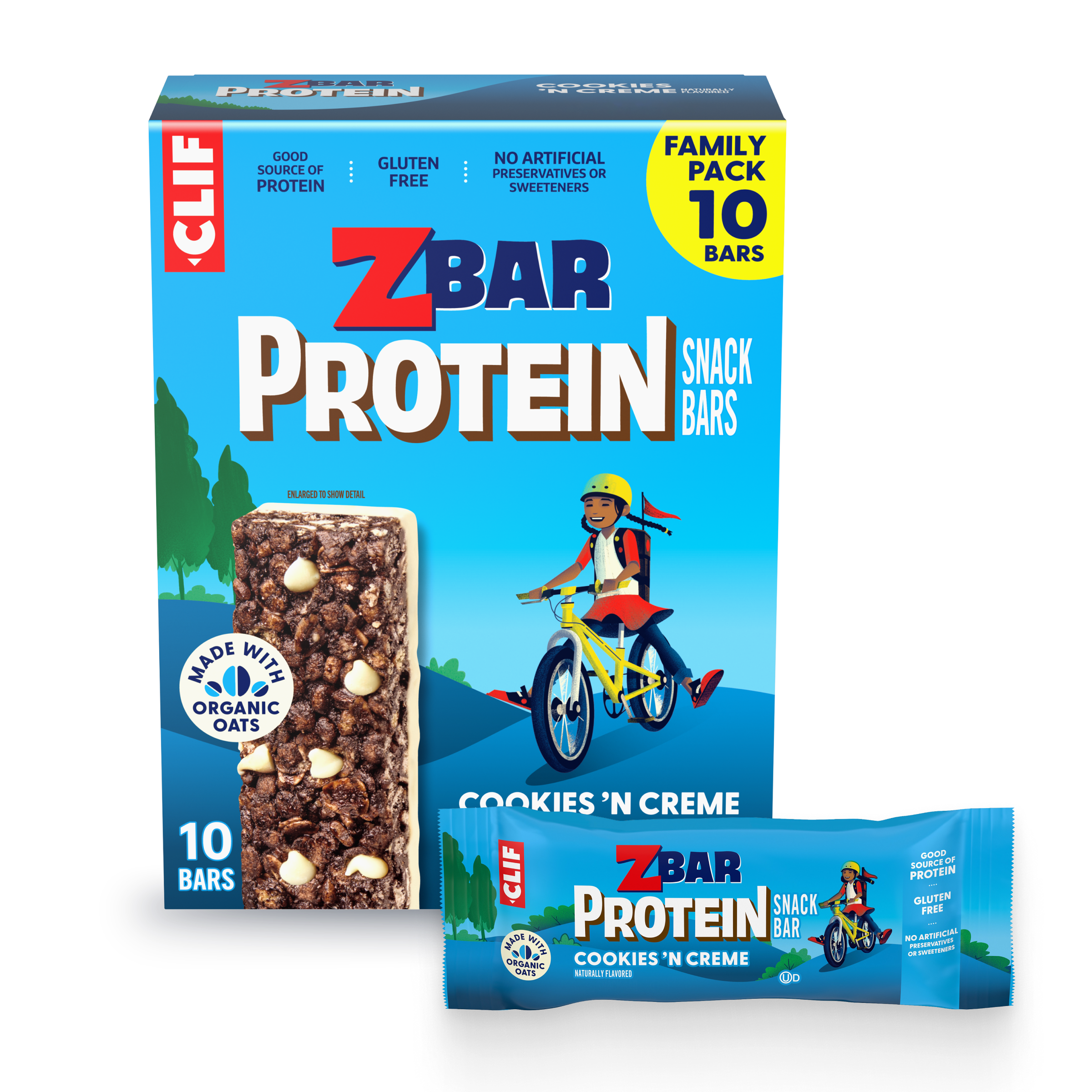 Protein Cookies 'N Creme Crispy Snack Bars, Gluten Free Protein Bars E4