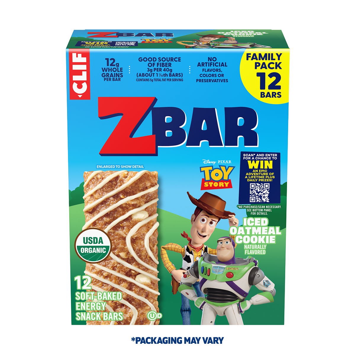 Iced Oatmeal Cookie Soft-Baked Energy Snack Bars, Organic Granola Bars D0