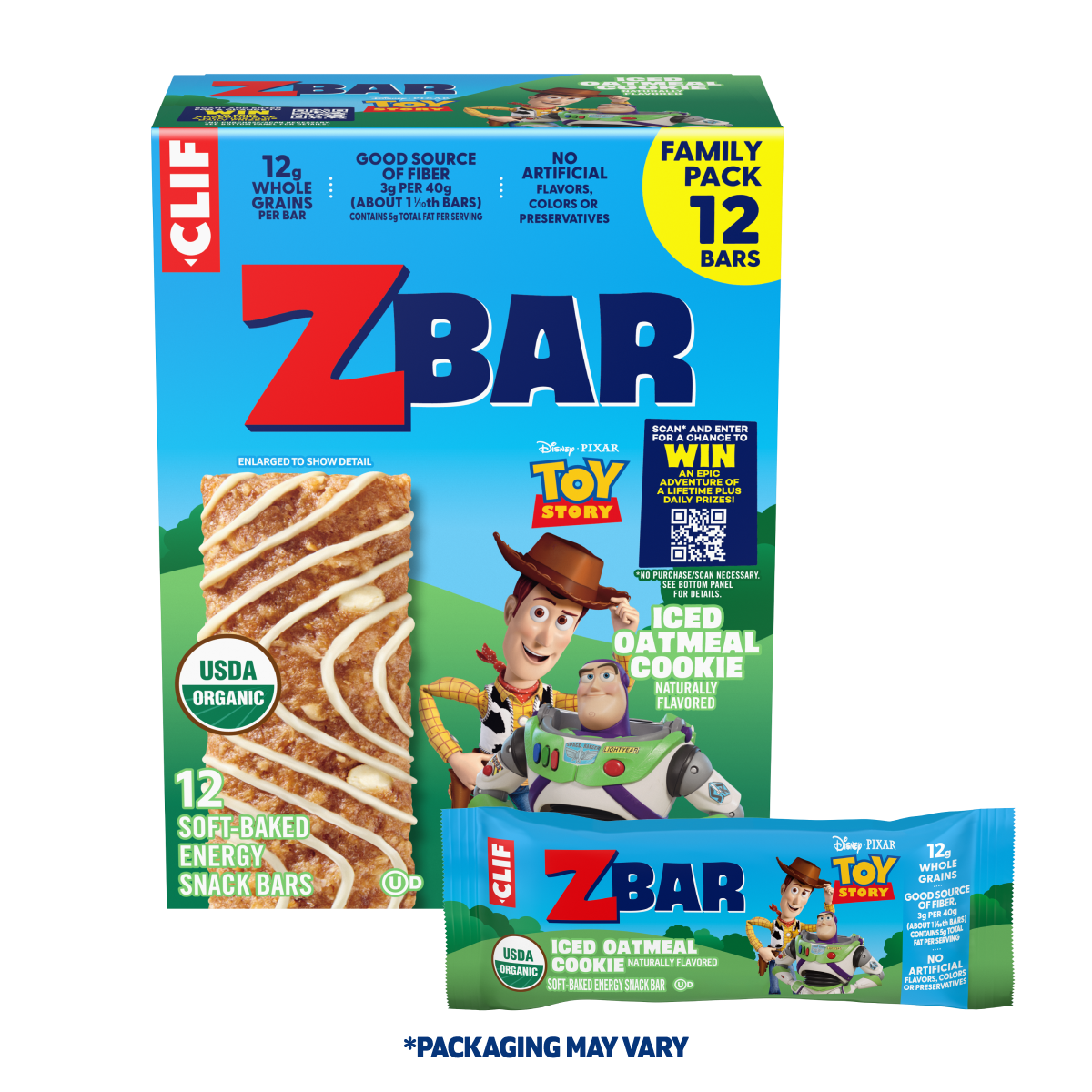 Iced Oatmeal Cookie Soft-Baked Energy Snack Bars, Organic Granola Bars D0